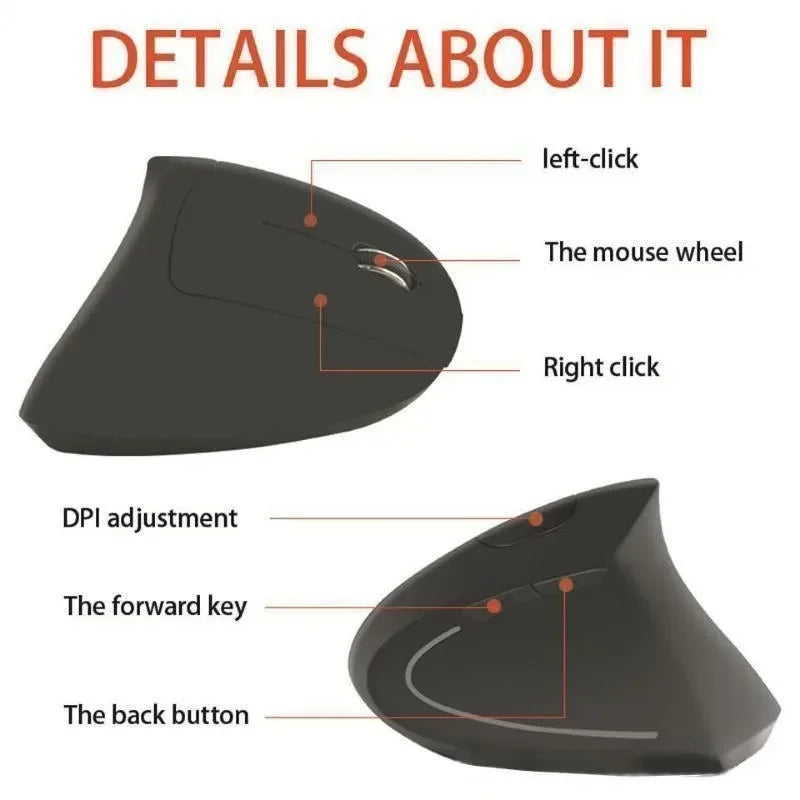 Ergonomic Vertical Wireless Mouse