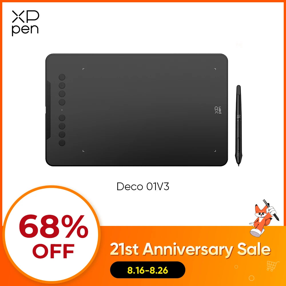 Pro graphics drawing tablet 10 inch with battery-free pen and shortcut keys — DESKR Australia