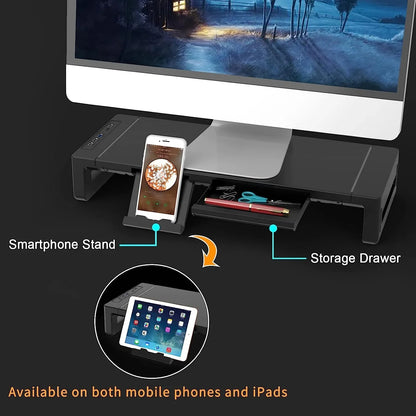 Monitor Riser with Storage Drawer