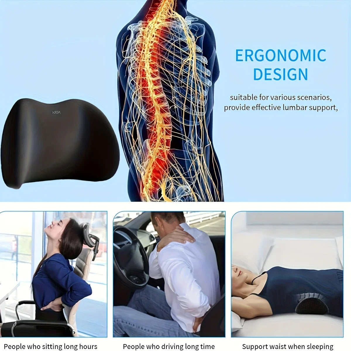 Memory Foam Lumbar Support Cushion