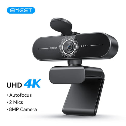 4K autofocus webcam with dual microphones mounted on a monitor — DESKR Australia