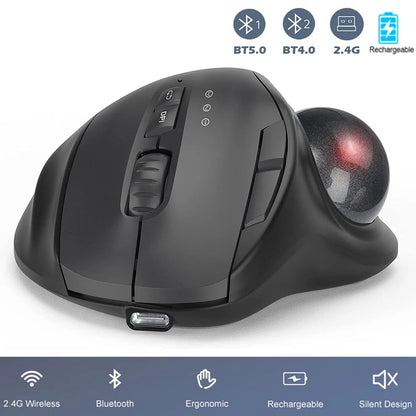 Ergonomic wireless trackball mouse with thumb control — DESKR Australia