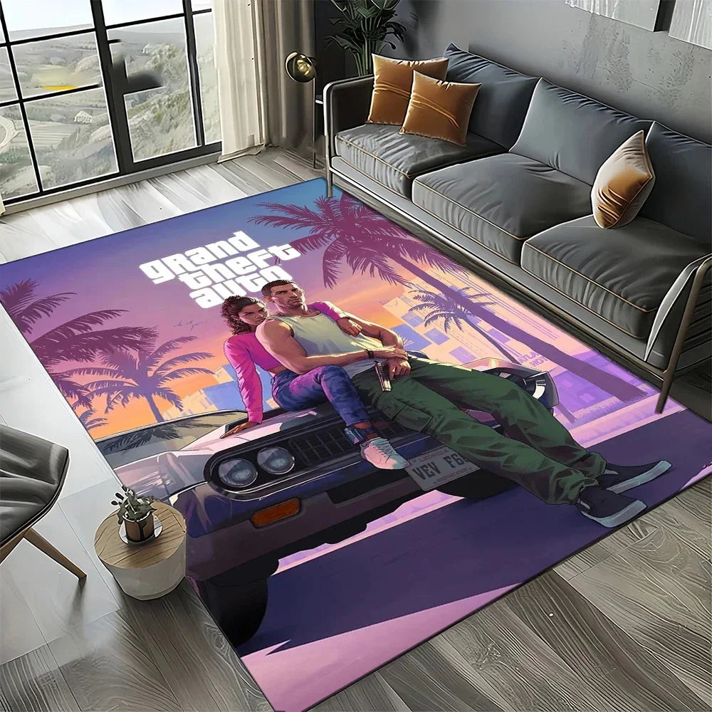 Neon City Gaming Floor Rug