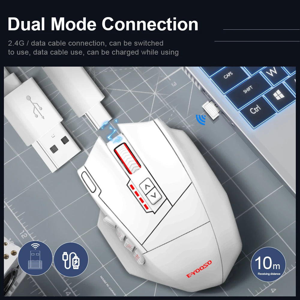 MMO Wireless Gaming Mouse — 16 Buttons