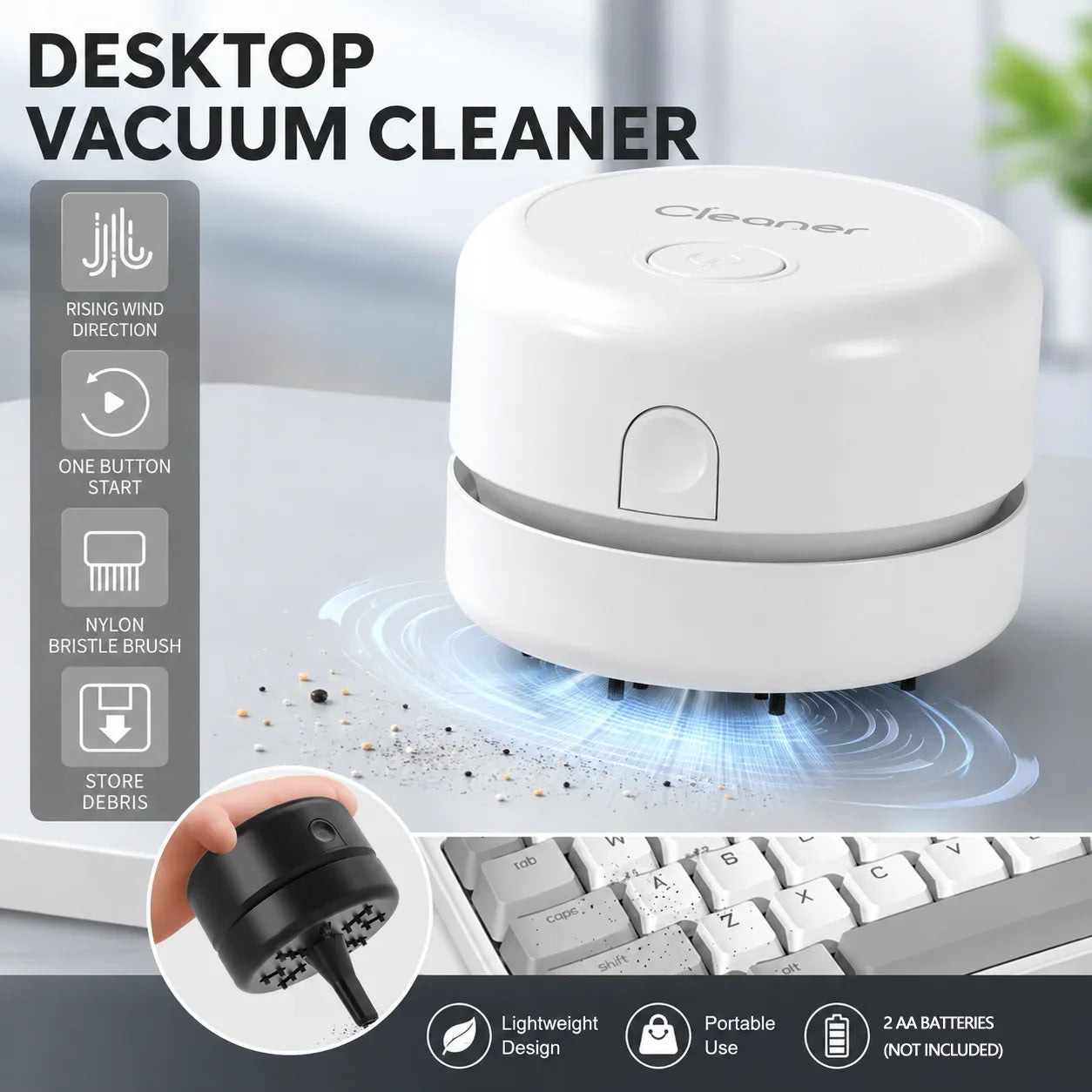 Mini Desk Vacuum - included in Cable Management Kit
