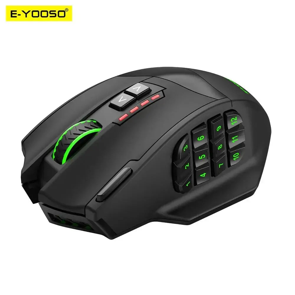 MMO wireless gaming mouse with 12-button thumb grid and RGB — DESKR Australia
