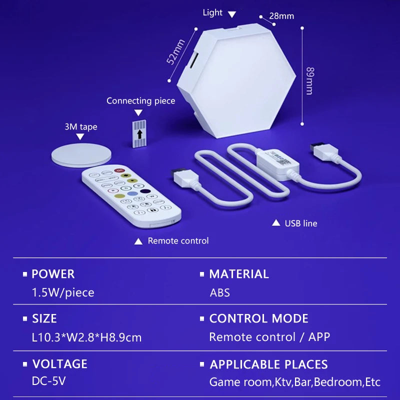 Hexagon RGB Wall Light Panels