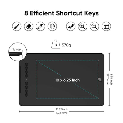 Pro Graphics Drawing Tablet 10"