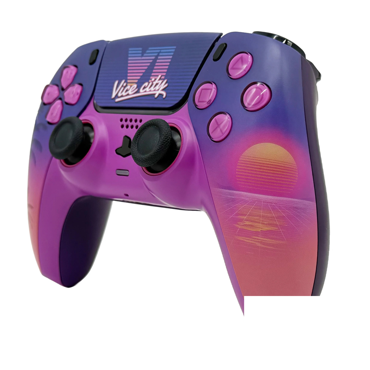 Sunset City PS5 controller shell — side angle